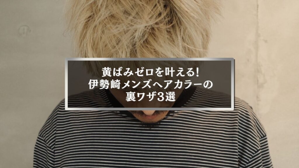 伊勢崎の美容室で黄ばみを消すメンズヘアカラーを施した男性の髪
