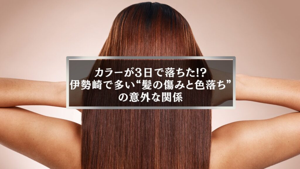 伊勢崎で髪色が3日で落ちた女性の後ろ姿。艶やかなブラウンヘアとカラー持ちの関係を表現した画像。