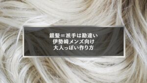 伊勢崎で銀髪を検討するメンズ向けに、大人っぽい銀髪の作り方を解説したイメージ