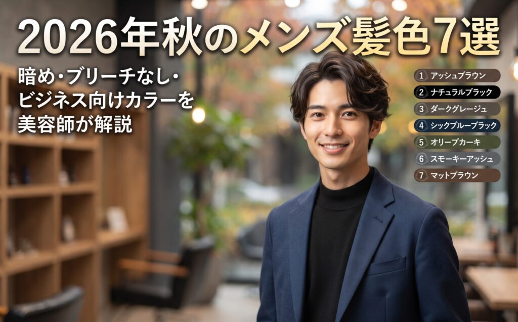 2026年秋に合うメンズ髪色7選を暗め・ブリーチなし・ビジネス向けに解説する伊勢崎の美容室ONLY.