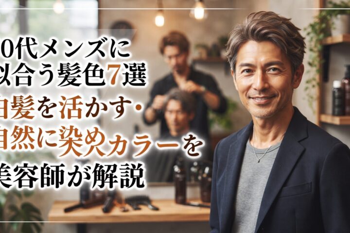 白髪を活かす・自然に染める50代メンズに似合う大人の髪色7選を解説する伊勢崎の美容室ONLY.の画像