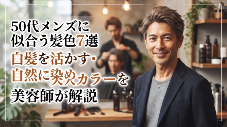 白髪を活かす・自然に染める50代メンズに似合う大人の髪色7選を解説する伊勢崎の美容室ONLY.の画像