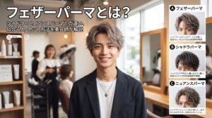 フェザーパーマとシャドウ・ニュアンスパーマの違いを比較する伊勢崎の美容室ONLY.のメンズパーマ解説画像