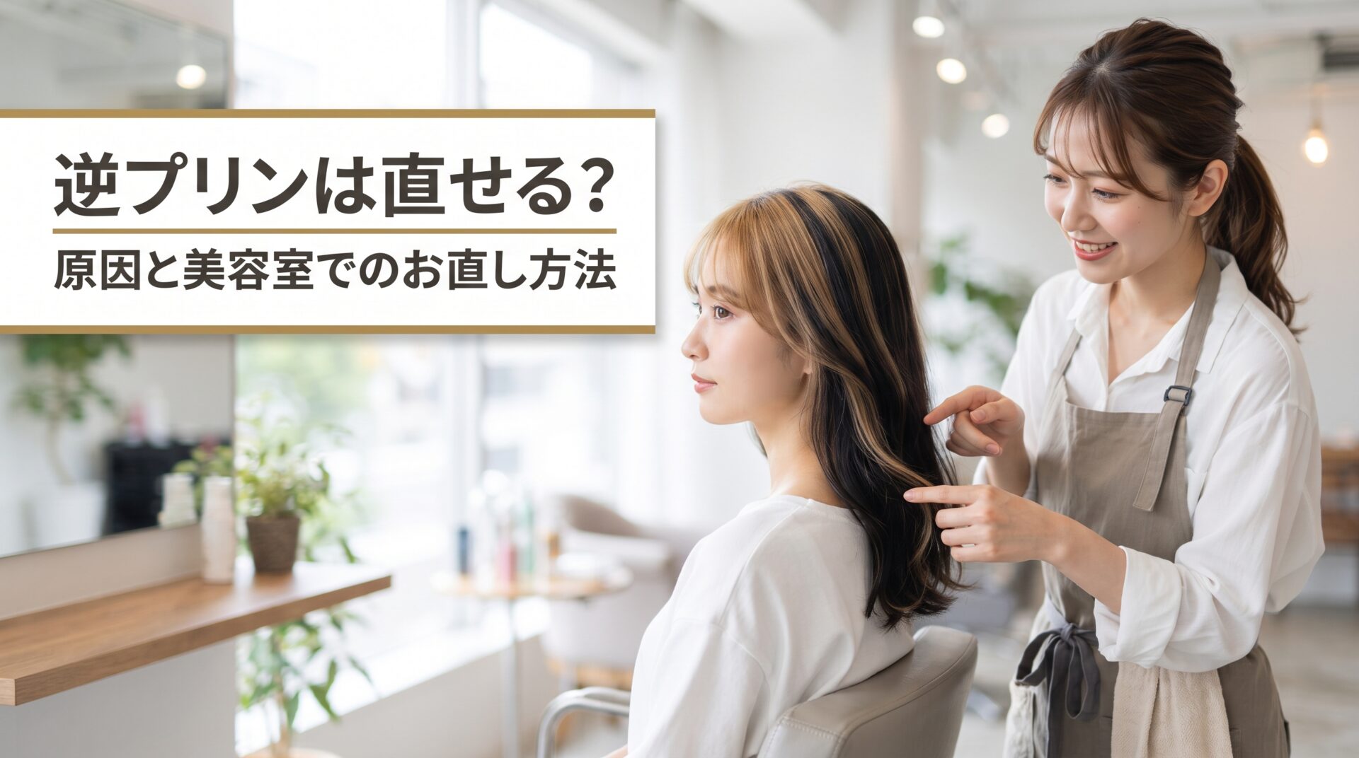 根元だけ明るい逆プリンの原因と美容室でのお直し方法を解説する伊勢崎の美容室ONLY.の画像