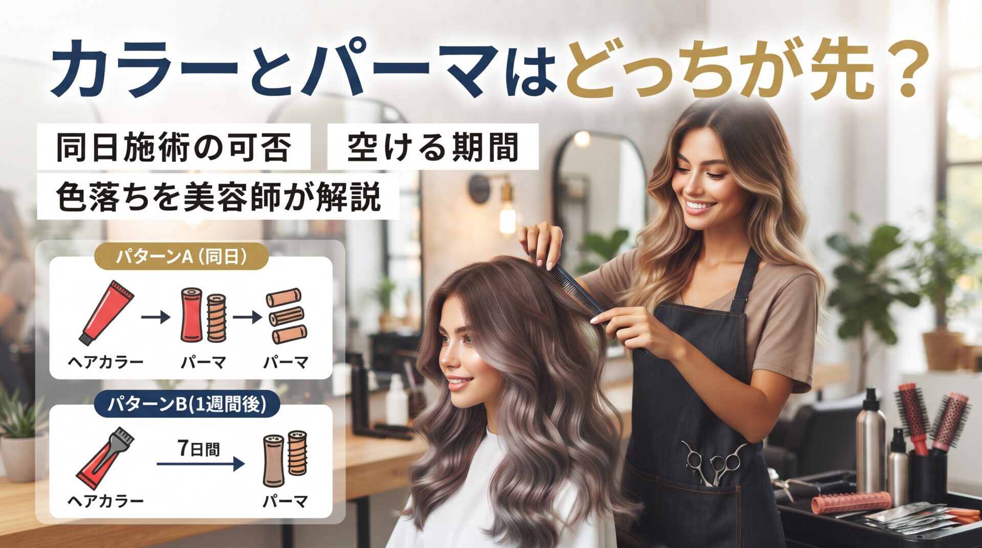 カラーとパーマはどっちが先かを解説|パーマとカラーで仕上げた女性