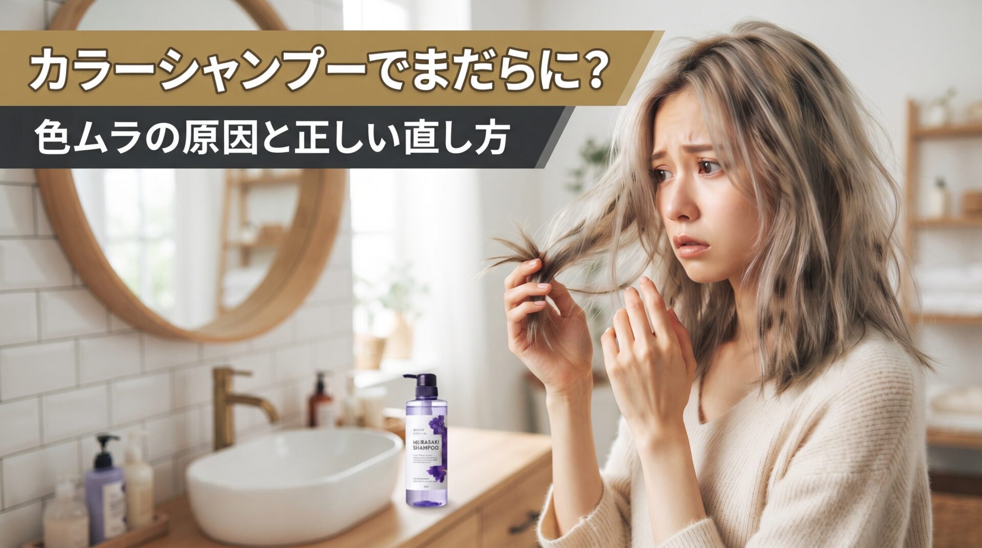 カラーシャンプーで色がまだらになる原因と正しい直し方を解説する伊勢崎の美容室ONLY.の画像