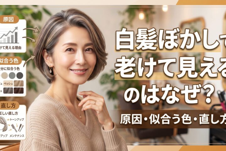 白髪ぼかしで老けて見える原因を解説｜繊細なハイライトの女性ヘア